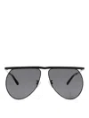 Attico Mina Sunglasses Curved Tips In Grey