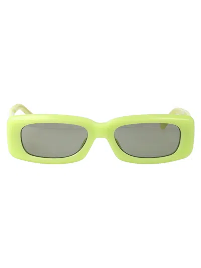 Attico Geometric Frame Sunglasses In Green
