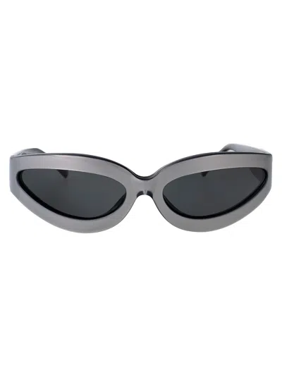 Attico The  Sunglasses 56 C4 Sun C4 In Silver/silver/grey