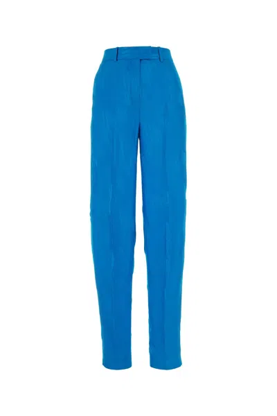 Attico The  Turquoise Stretch Wool Jagger Pant In Blue