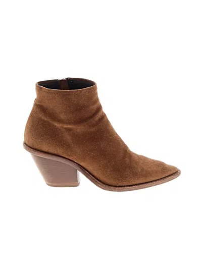 Pre-owned Attilio Giusti Leombruni Ankle Boots In Tan