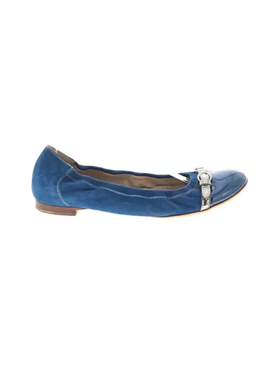 Pre-owned Attilio Giusti Leombruni Flats In Blue