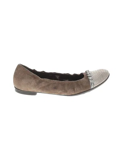 Pre-owned Attilio Giusti Leombruni Flats In Brown