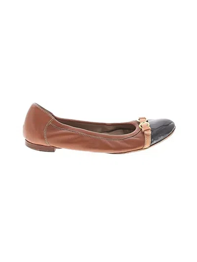 Pre-owned Attilio Giusti Leombruni Flats In Brown
