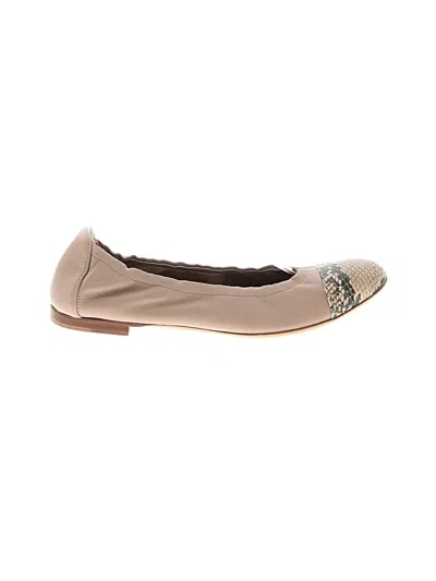 Pre-owned Attilio Giusti Leombruni Flats In Tan