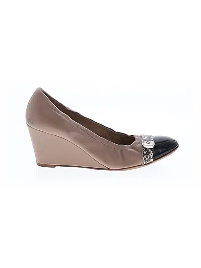Pre-owned Attilio Giusti Leombruni Wedges In Tan