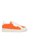 Attimonelli's Man Sneakers Orange Size 9 Soft Leather, Nylon In Orange