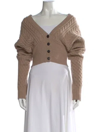 Pre-owned Attire The Studio Wool V-neck Sweater In Neutral