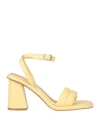 Attisure Woman Sandals Light Yellow Size 8 Leather
