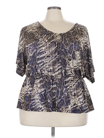 Pre-owned Attitude Unknown Short Sleeve Blouse In Silver