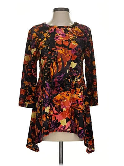 Pre-owned Attitudes By Renee 3/4 Sleeve Blouse In Black