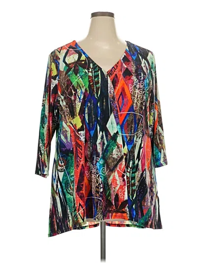 Pre-owned Attitudes By Renee 3/4 Sleeve Blouse In Black