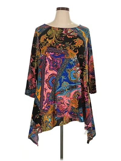 Pre-owned Attitudes By Renee 3/4 Sleeve Blouse In Black