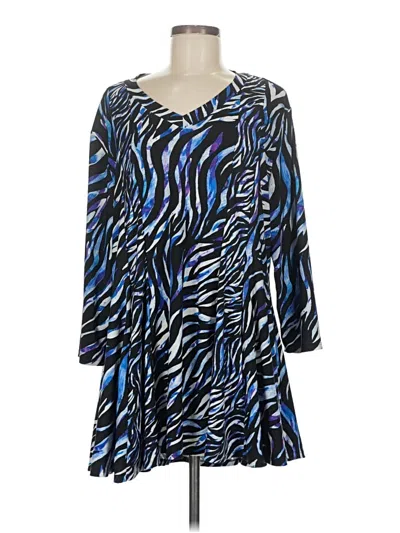 Pre-owned Attitudes By Renee 3/4 Sleeve Blouse In Blue