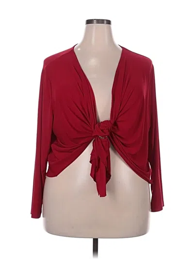 Pre-owned Attitudes By Renee 3/4 Sleeve Blouse In Burgundy