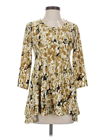 Pre-owned Attitudes By Renee 3/4 Sleeve Blouse In Gold