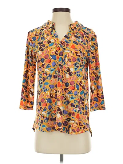 Pre-owned Attitudes By Renee 3/4 Sleeve Blouse In Orange