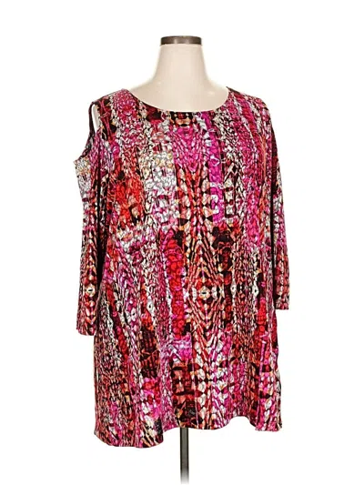 Pre-owned Attitudes By Renee 3/4 Sleeve Blouse In Pink