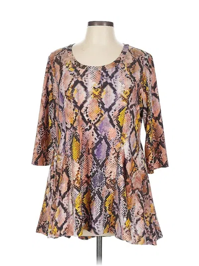 Pre-owned Attitudes By Renee 3/4 Sleeve Blouse In Purple