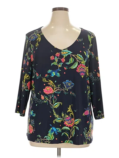 Pre-owned Attitudes By Renee 3/4 Sleeve T-shirt In Black