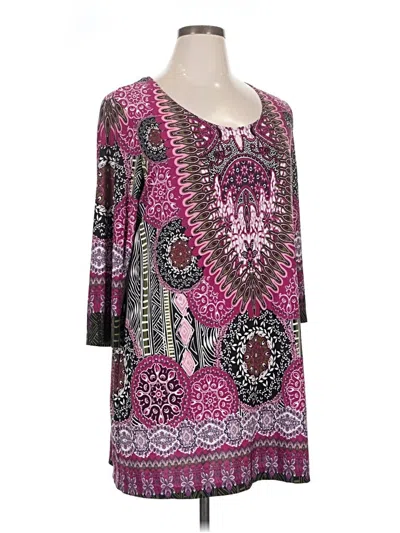 Pre-owned Attitudes By Renee 3/4 Sleeve T-shirt In Purple