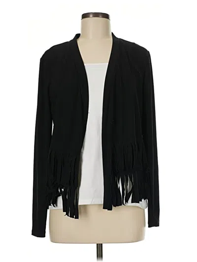 Pre-owned Attitudes By Renee Cardigan Sweater In Black