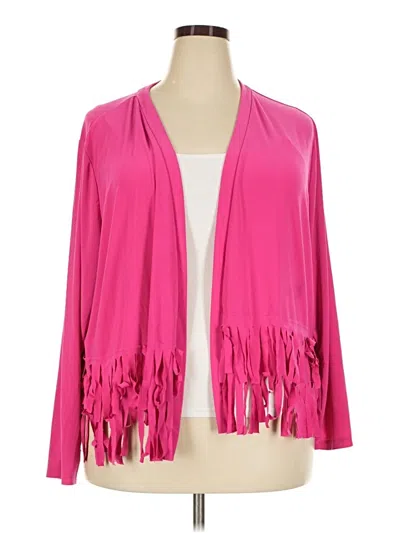 Pre-owned Attitudes By Renee Cardigan Sweater In Pink