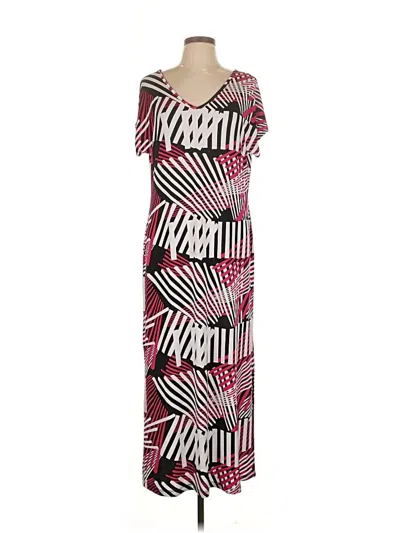 Pre-owned Attitudes By Renee Casual Dress In Burgundy