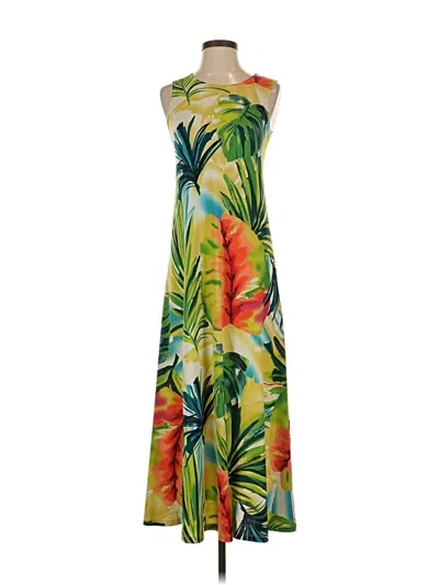 Pre-owned Attitudes By Renee Casual Dress In Green