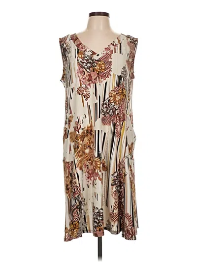 Pre-owned Attitudes By Renee Casual Dress In Tan