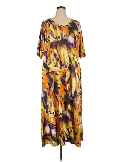 Pre-owned Attitudes By Renee Casual Dress In Yellow