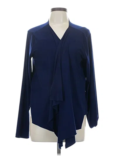 Pre-owned Attitudes By Renee Long Sleeve Blouse In Blue