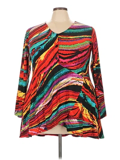 Pre-owned Attitudes By Renee Long Sleeve Blouse In Red