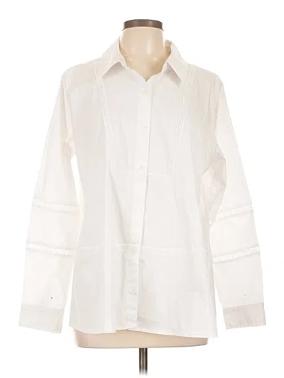 Pre-owned Attitudes By Renee Long Sleeve Blouse In White