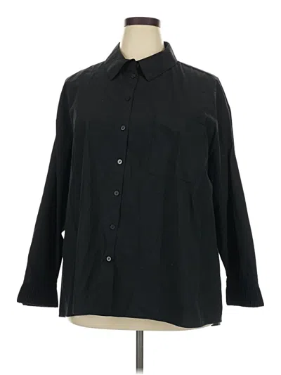 Pre-owned Attitudes By Renee Long Sleeve Button Down Shirt In Black