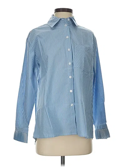 Pre-owned Attitudes By Renee Long Sleeve Button Down Shirt In Blue