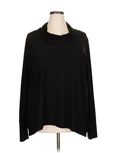 Pre-owned Attitudes By Renee Long Sleeve Top Black Cowl Neck Tops