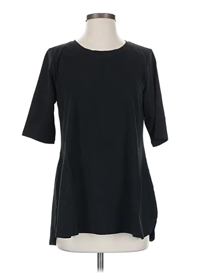 Pre-owned Attitudes By Renee Short Sleeve Top Black Crew Neck Tops