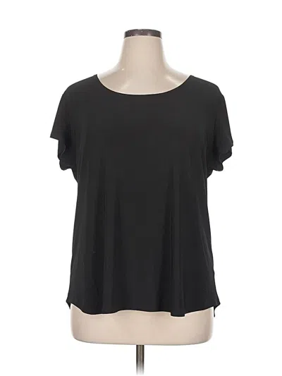 Pre-owned Attitudes By Renee Short Sleeve Top Black Scoop Neck Tops