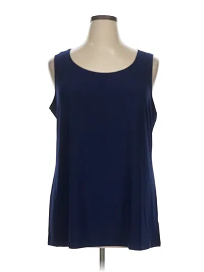 Pre-owned Attitudes By Renee Sleeveless Blouse In Blue