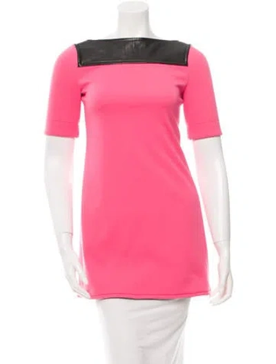 Pre-owned Atto Leather-trimmed Tunic W/ Tags In Multi