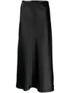 Atu Body Couture A-line Satin Maxi Skirt In Schwarz