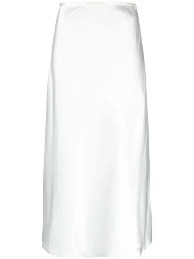 Atu Body Couture A-line Satin Maxi Skirt In White
