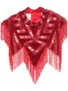 Atu Body Couture Bead-detailed Top In Red
