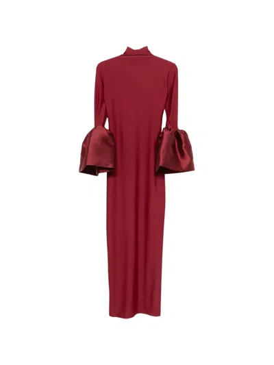 Atu Body Couture Bell-sleeve Midi Dress In Red