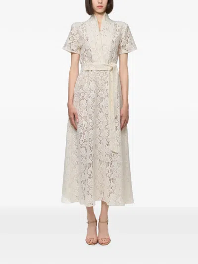 Atu Body Couture Belted Lace Midi Dress In White