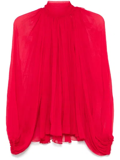Atu Body Couture Chiffon Blouse In Red