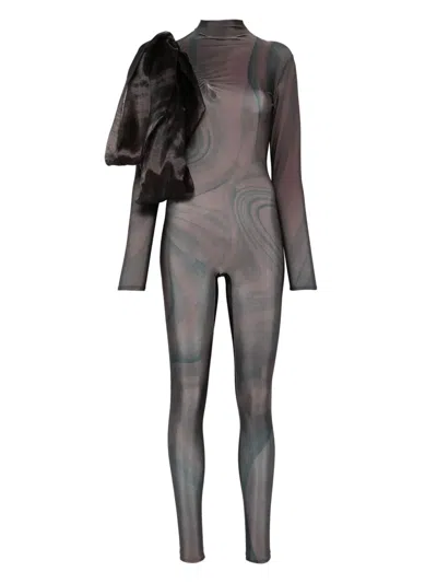Atu Body Couture Chocolate-print Jumpsuit