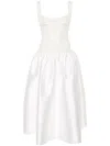 Atu Body Couture Sequined-bodice Flared Gown In White
