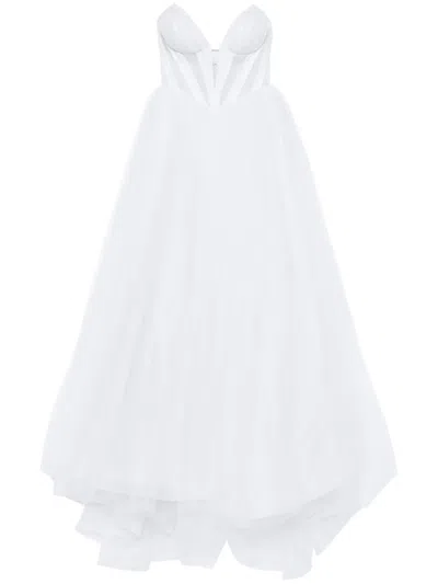 Atu Body Couture Corset Tulle Gown In White